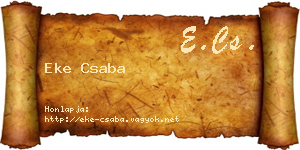 Eke Csaba névjegykártya